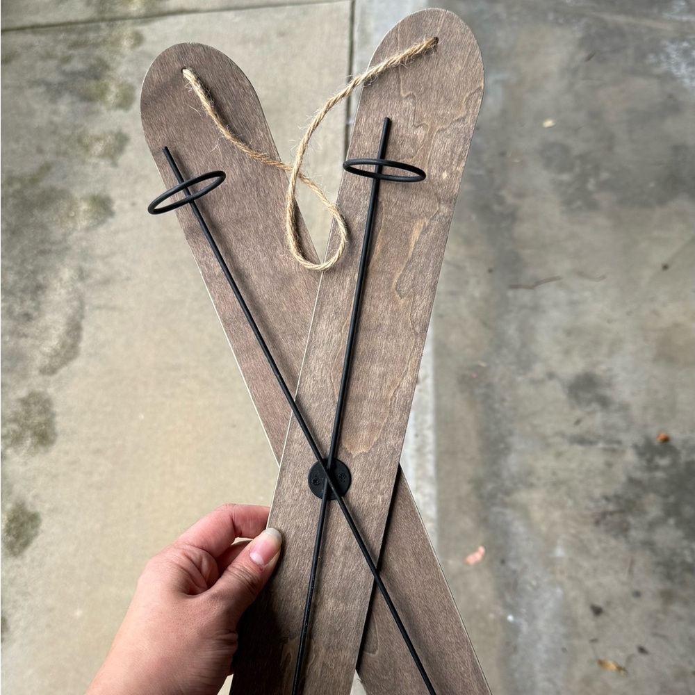 Rustic Wooden Ski Wall Decor sold